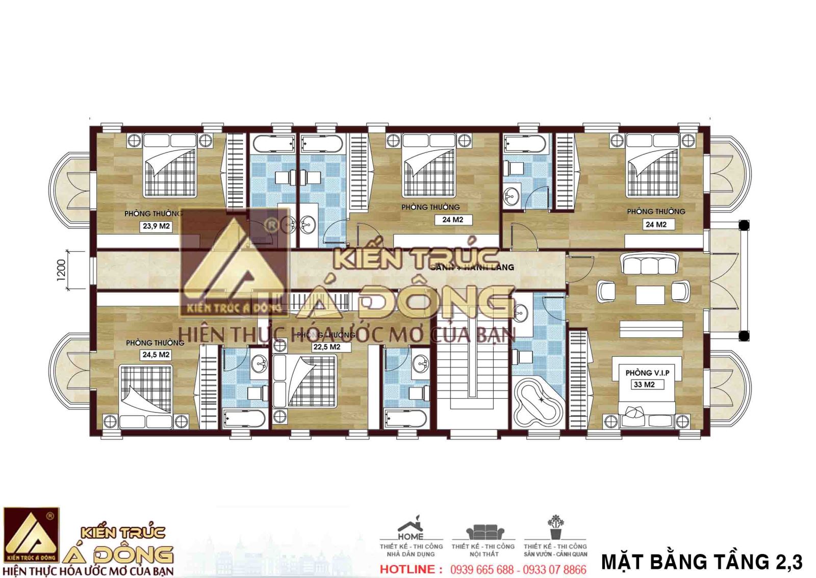 Mẫu biệt thự nghỉ dưỡng 3 tầng TP Hội An